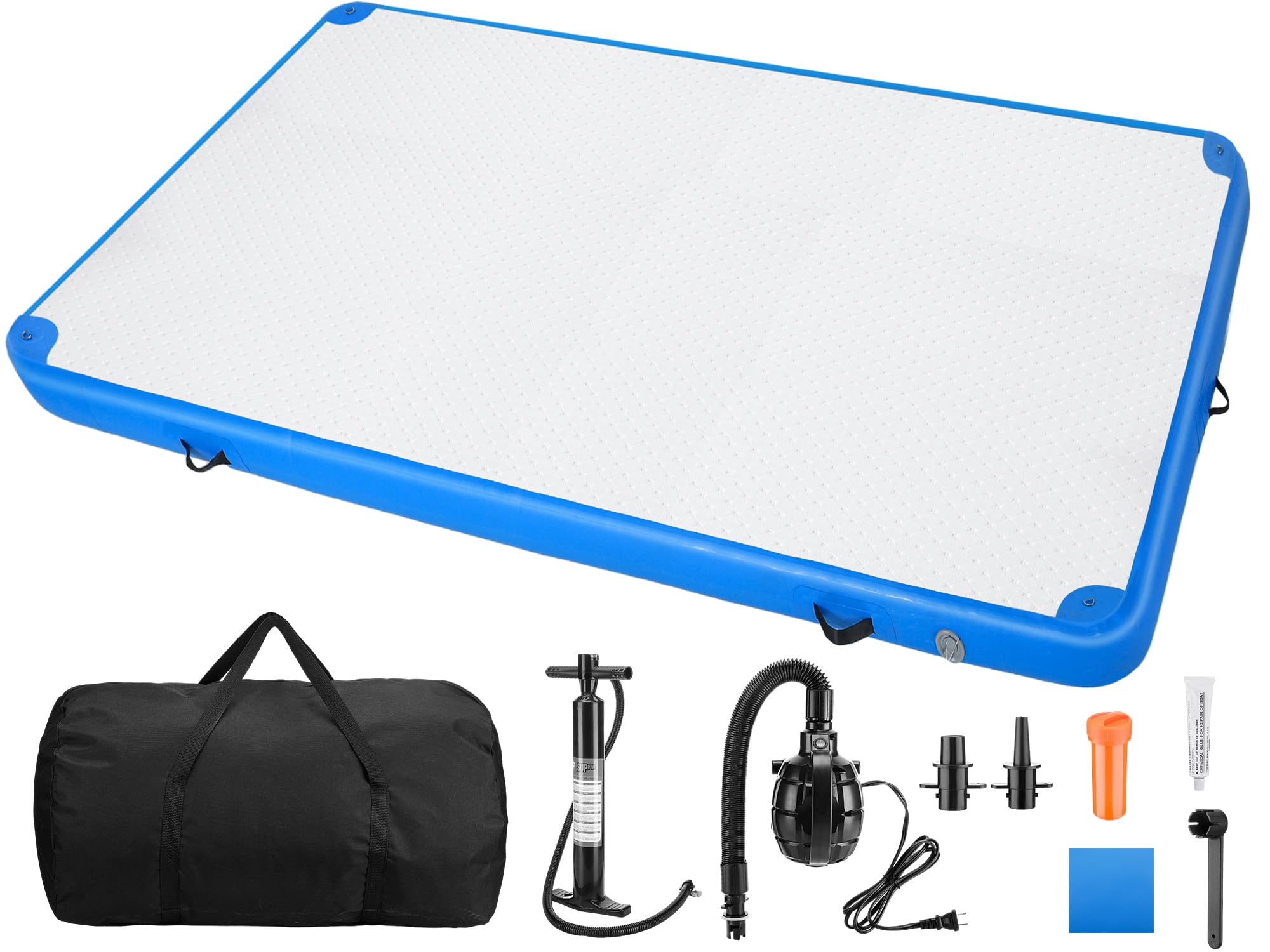 Foilswirl Inflatable Floating Dock, Inflatable Island Rafts, Portable Inflatable Swim Platform with Electric Air Pump, Air Rafts with None Slip Surface for Pools Lake Beach Ocean