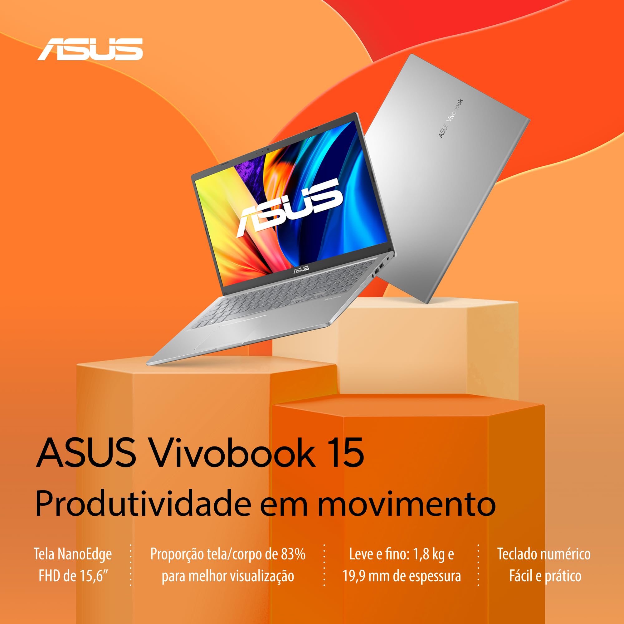 Notebook ASUS Vivobook 15 Intel Pentium Gold 4GB, 128 GB SSD