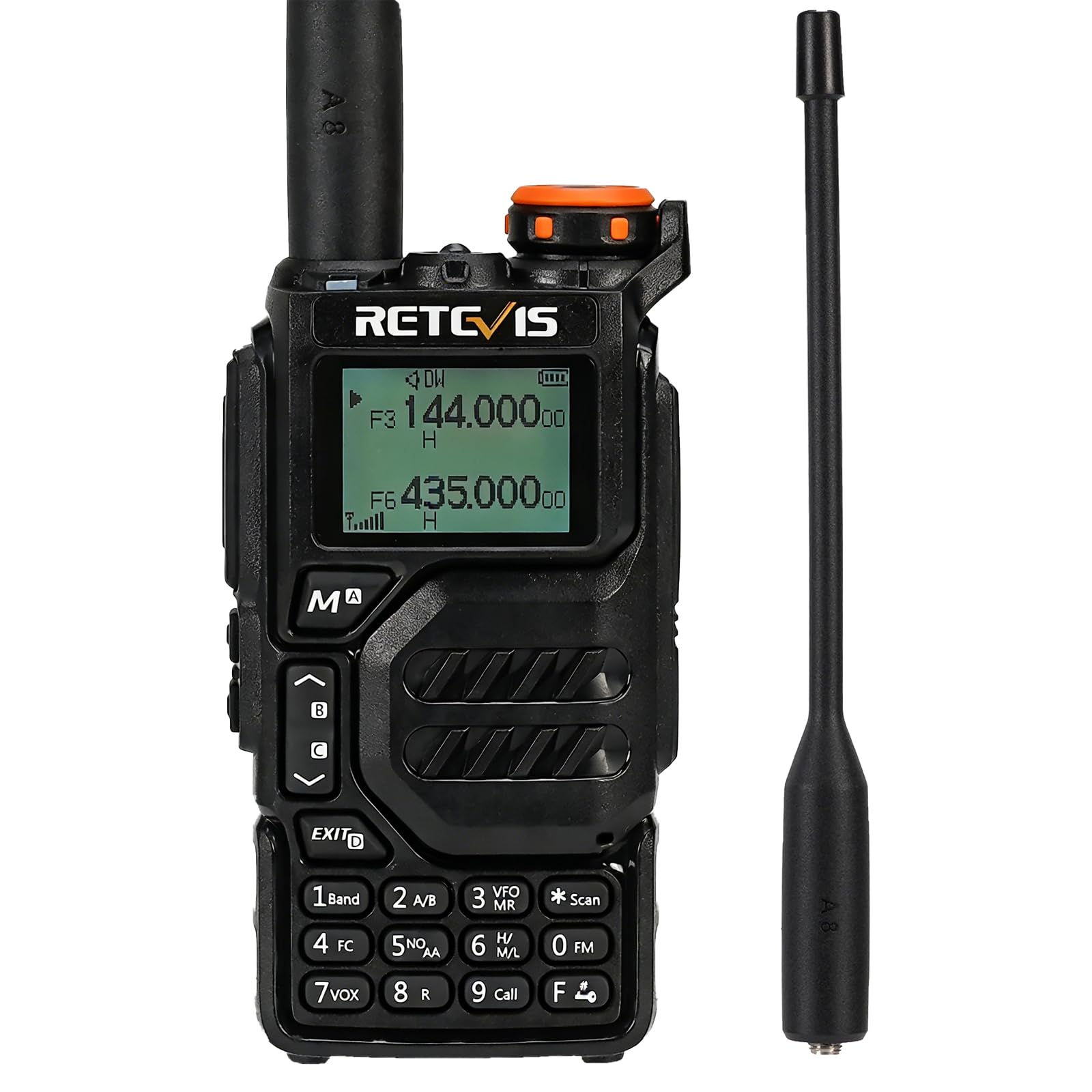 Retevis RA79 Walkie Talkie, Emisora Caza con Sincronización de Canales, Recepción de Banda de Aire, Ham Radio, 1400 mAh para Caza, Viajes, Walkie Talkie Largo Alcance (1 Unidad)