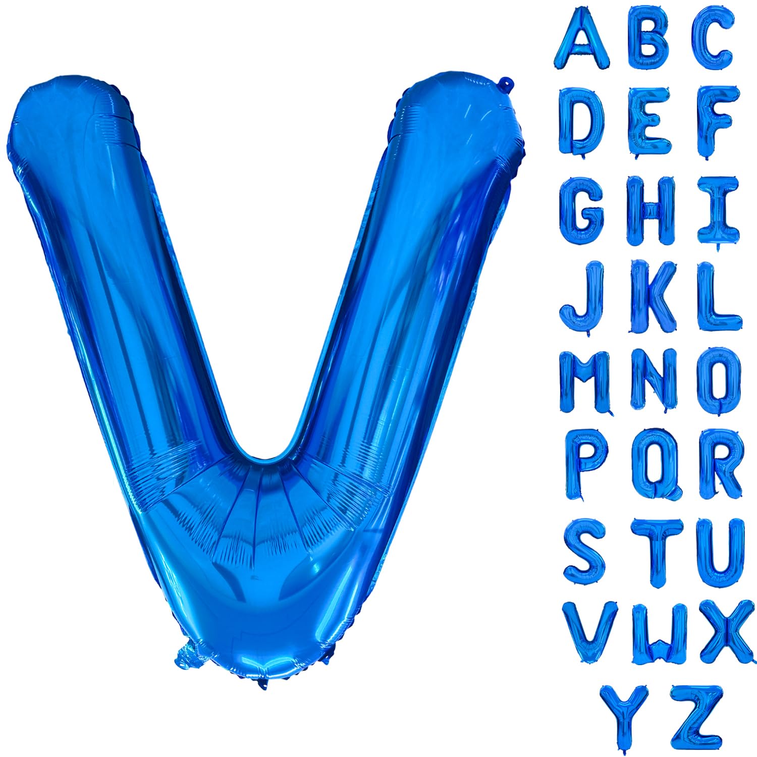 Blue Alphabet Balloon Large Mylar Foil Helium Letter Balloons 40 Inch Blue Balloons Alphabet Letters for Birthday Bridal Shower Anniversary Decorations (Letter V) โ image 1