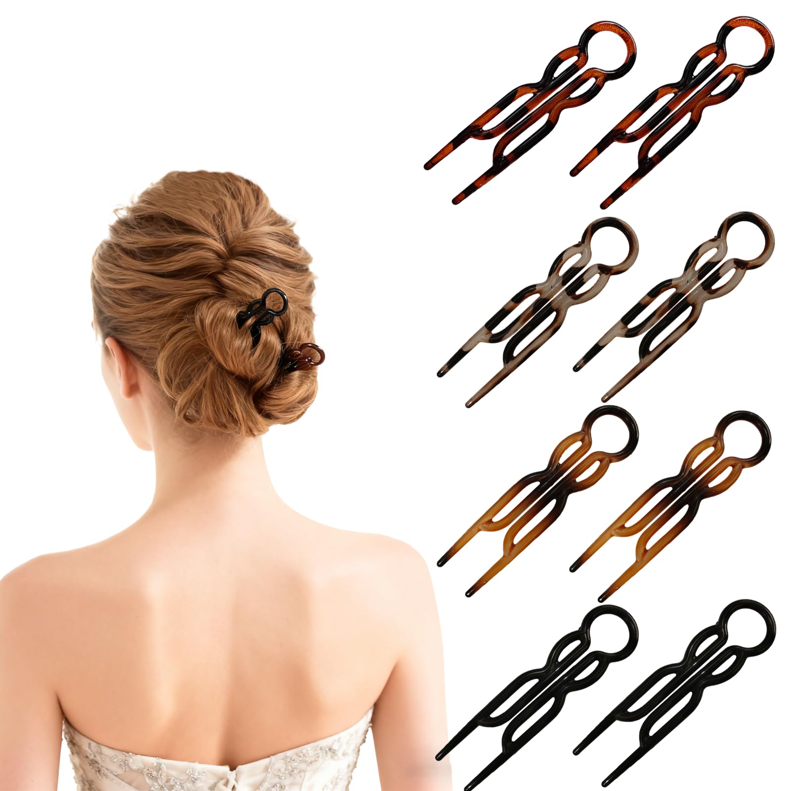 Prestige French Hair Pin for Women,French Hair Pin for Thin Thick Hair U-shaped Hairpins, Strong Durable Pins For Fine, Thick & Long Hair, Styling Accessories(Multicolor)