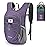 SKYSPER 15L Foldable Hiking Backpack Lightweight Packable Travel Daypack with Chest Strap Small Outdoor Folding Back Pack Collapsible Bag for Women Men (Purple)