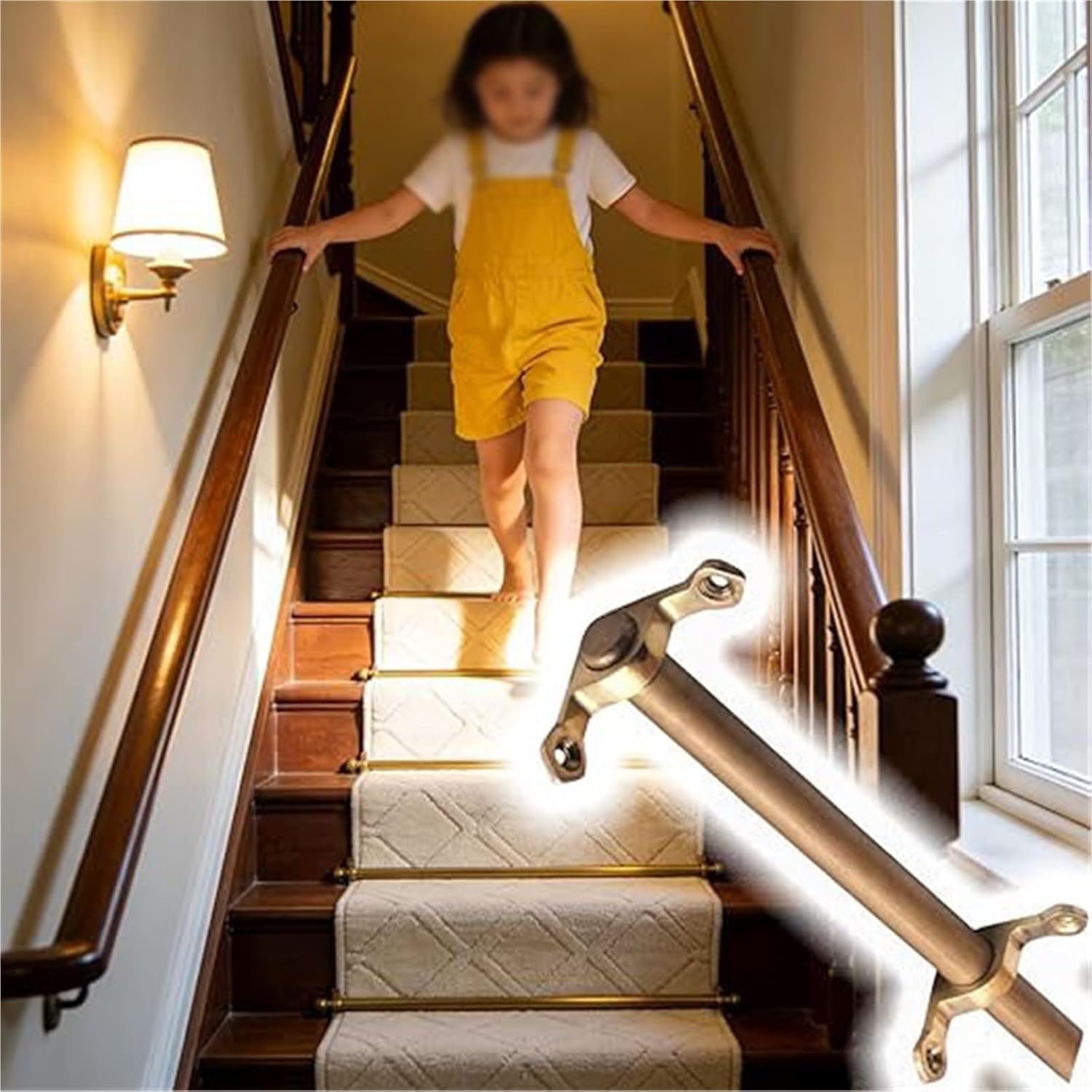 Commercial Long Stair Runner Rods Antique Brass, Stair Carpet Rod Holders, 3 5 10 12 1416 Pack, for Stairs Inside, Apartment Stairs/Theaters/Concert Halls, 20-50in(16pcs,81 cm (32 in))