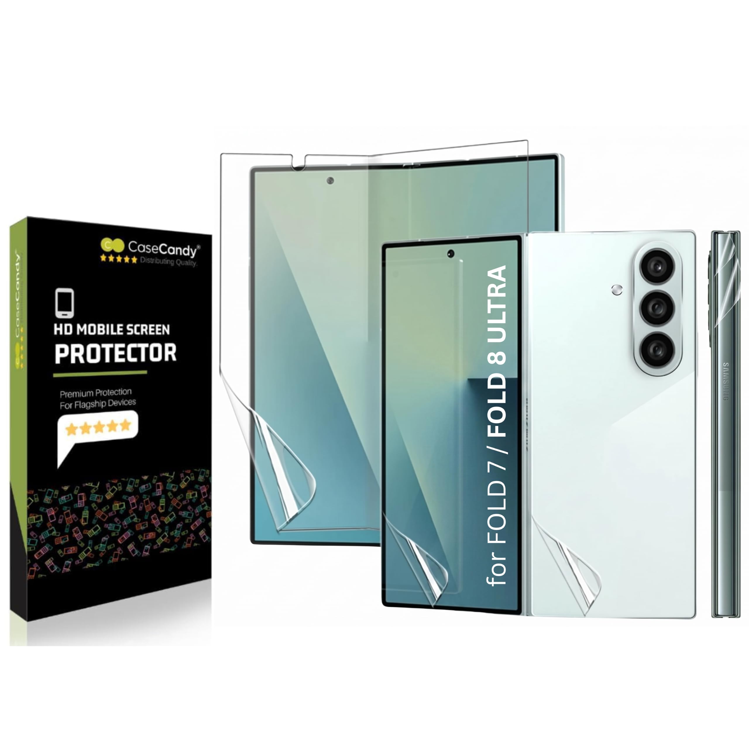 BIGFACE Fits CaseCandy Set of 4 Screen Protector Guard for Samsung Z Fold 7 (Front + Back + Inside Screen + Hinge Screen Protector) – HD/Anti Scratch/Easy Installation Kit-image-48