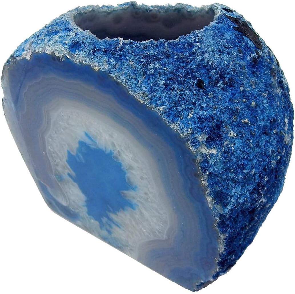 AMOYSTONE Large Raw Agate Candle Holder 2-2.5lb, Collector's Ritual Centerpiece for Spiritual Healing Gifts Decor