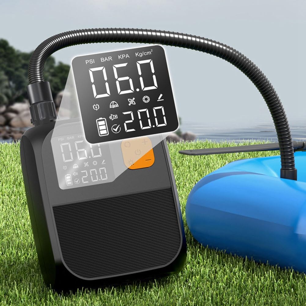 Pompe à Air Électrique 80 W Compresseur Pompe 8000 MAh Batterie Rechargeable Gonfleur d'air pour Sup Paddle Board Surf Bateau Kayak