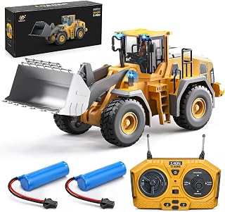 YESHIN Ferngesteuerter Radlader, 1:20 RC Baustellenfahrzeug Kinder, 9 Kanal Metall RC Bagger mit 2.4GHz Fernbedienung, Lange Spielzeit, Baustellenfahrzeug Geschenk für Kinder ab 6 Jahre