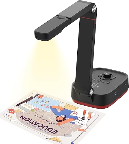 QPC100W Cámara de documentos inalámbrica 4K UHD, 3 modos de conectividad WiFi, HDMI, USB, compatible con Mac OS, Windows, Chromebook compatible con