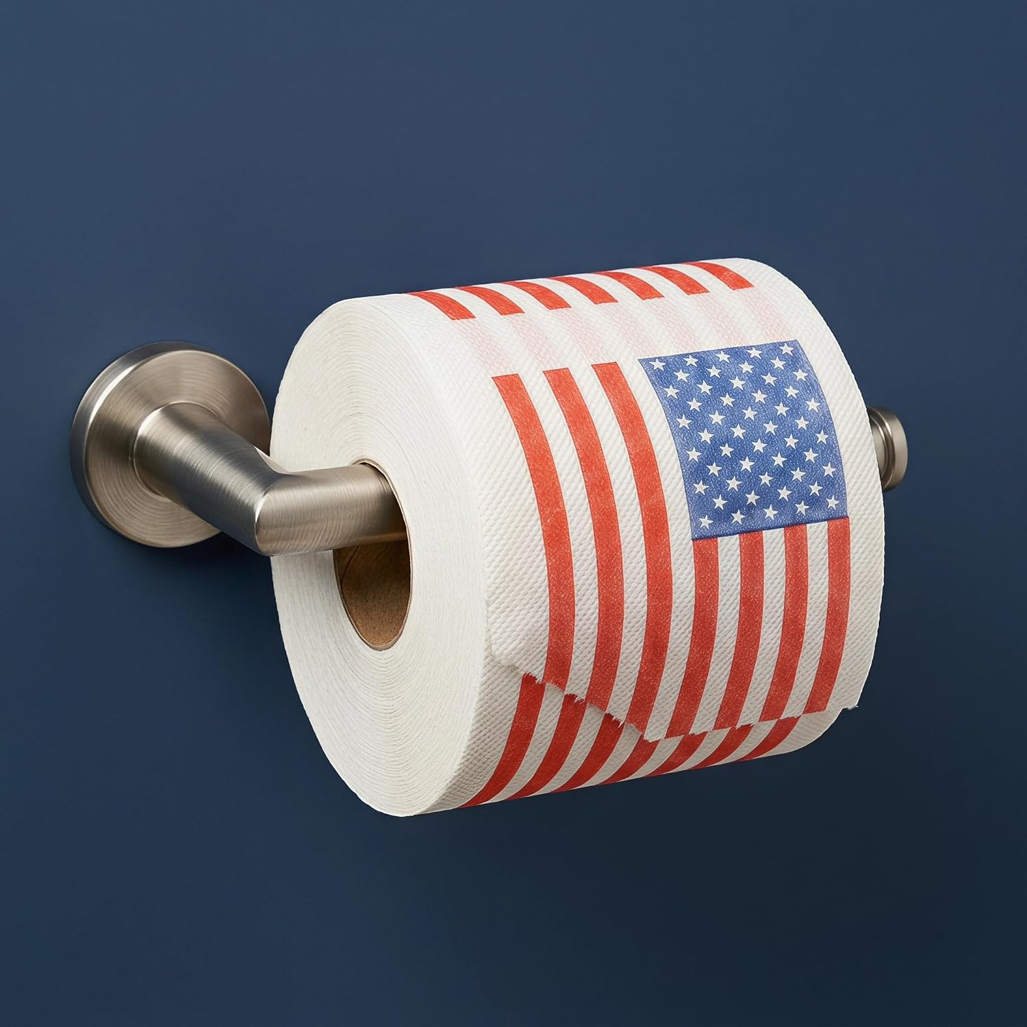 Housoutil 4 Rolls American Flag Toilet Paper, USA Flag Printed Bathroom Tissue Rolls, Funny Patriotic Usa Decor for 4th of July Patriotic Home, Holiday, And 2026 Football Matches Event Use