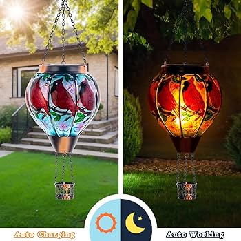 Regal Art & Gift Hot Air Balloon Solar Lantern U2013 Hanging Solar-Powered LED Lights, Waterproof Portable Decorative Outdoor Lamp Made Of Metal & Glass For Garden, Patios & Pathway U2013 Purple