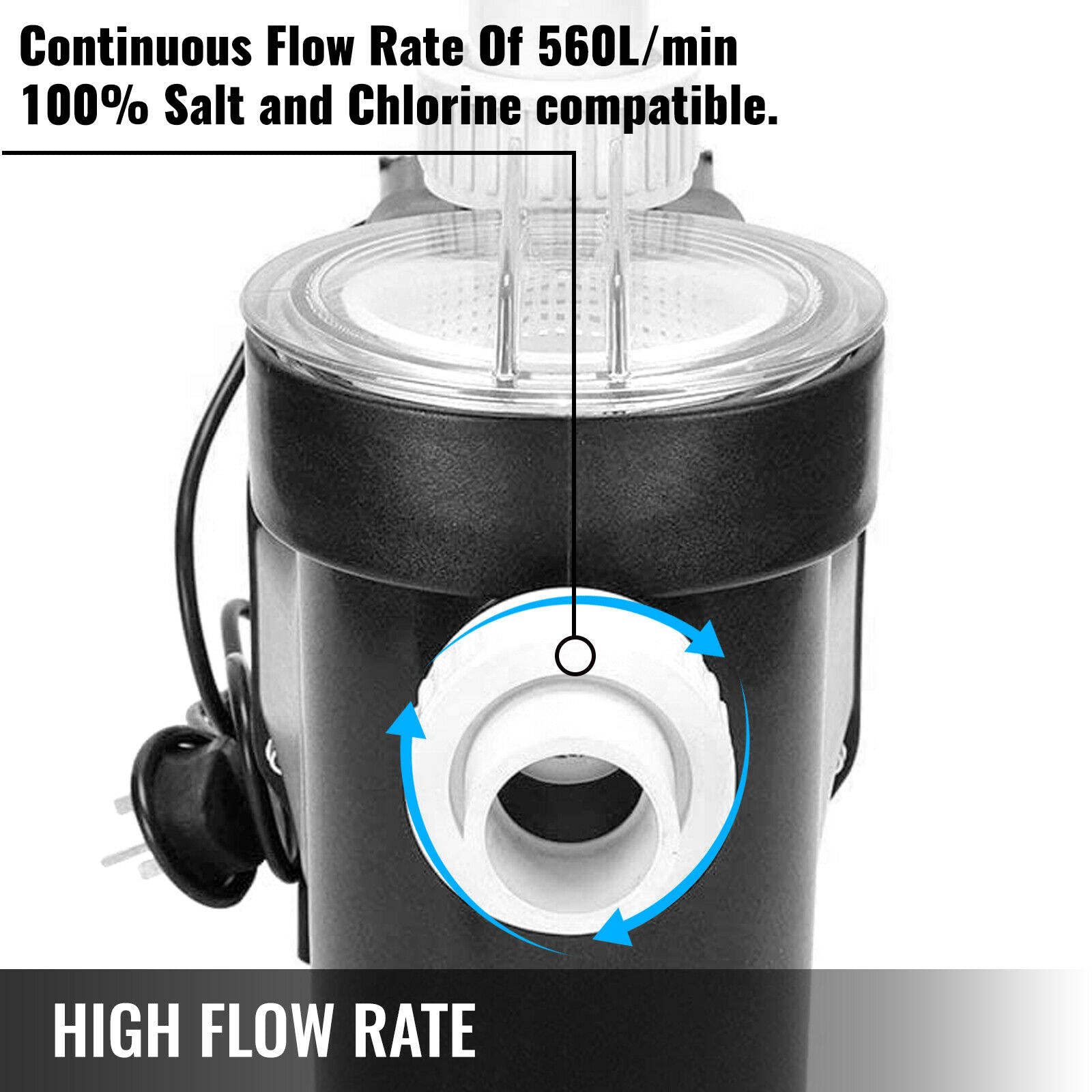 Pompa per Piscina Fuori Terra e interrata da 2,0 HP, Potente Pompa per Piscina autoadescante da 7500 GPH con cestello del Filtro, Funzionamento Silenzioso da 1500 W 60 Hz, per Una Rapida rimozione de