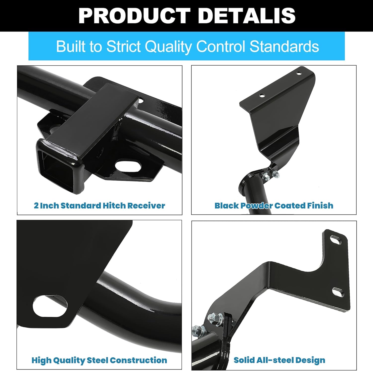 ECOTRIC Class 3 Trailer Hitch Compatible with 2007-2011 Honda CRV CR-V 2-inch Towing Hitch Receiver Rear Bumper Tow Kit