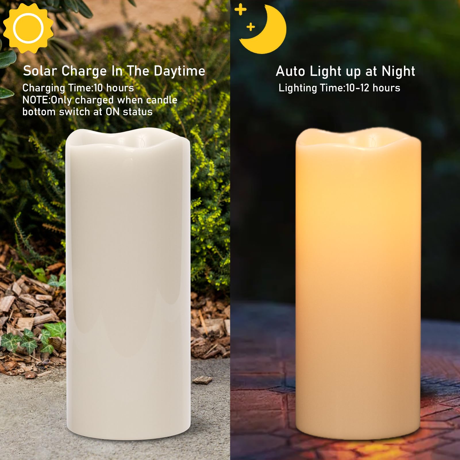 Eldnacele Solar Powered Outdoor Waterproof LED Candles - Image 3