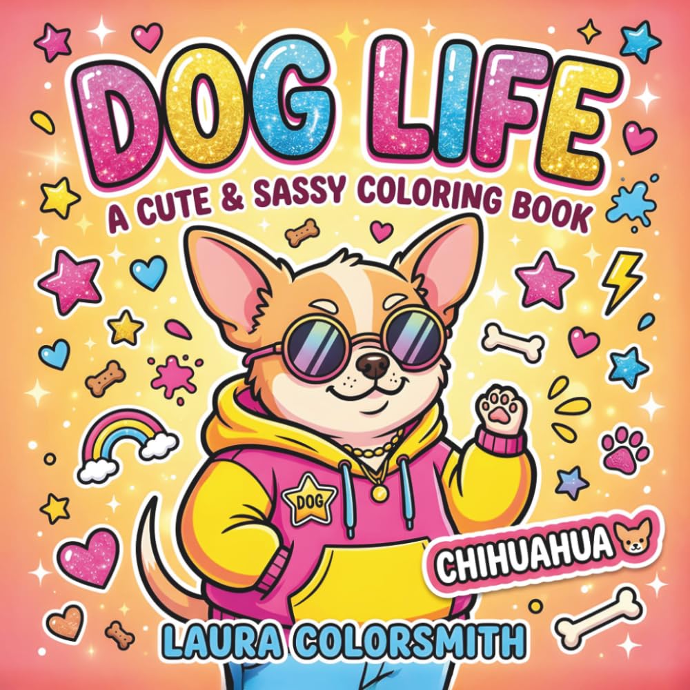 Chihuahua Dog Life - A Cute & Sassy Coloring Book: A Funny & Relaxing Chihuahua Coloring Book – Stress Relief for Dog Lovers (Dog Life Coloring Book)