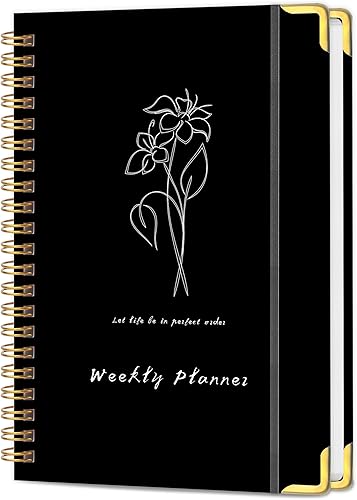 Agenda semanal sin fecha, cuaderno semanal de lista de tareas con organizador de objetivos y hábitos, A5 de 5.8 x 8.0 pulgadas, planificador semanal