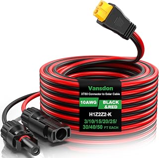 Vansdon Solar to XT60 Solar Cable (10AWG-25FT)