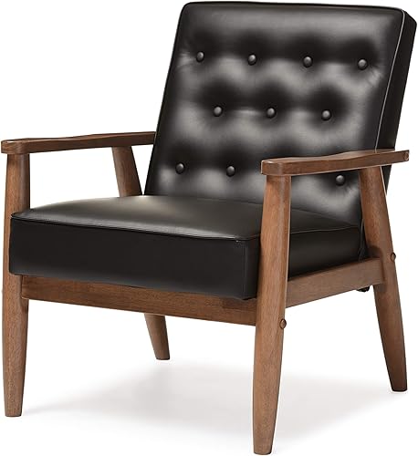 Silla lounge Sorrento de Baxton Studio Madera Negro disponible en Yaxa Colombia