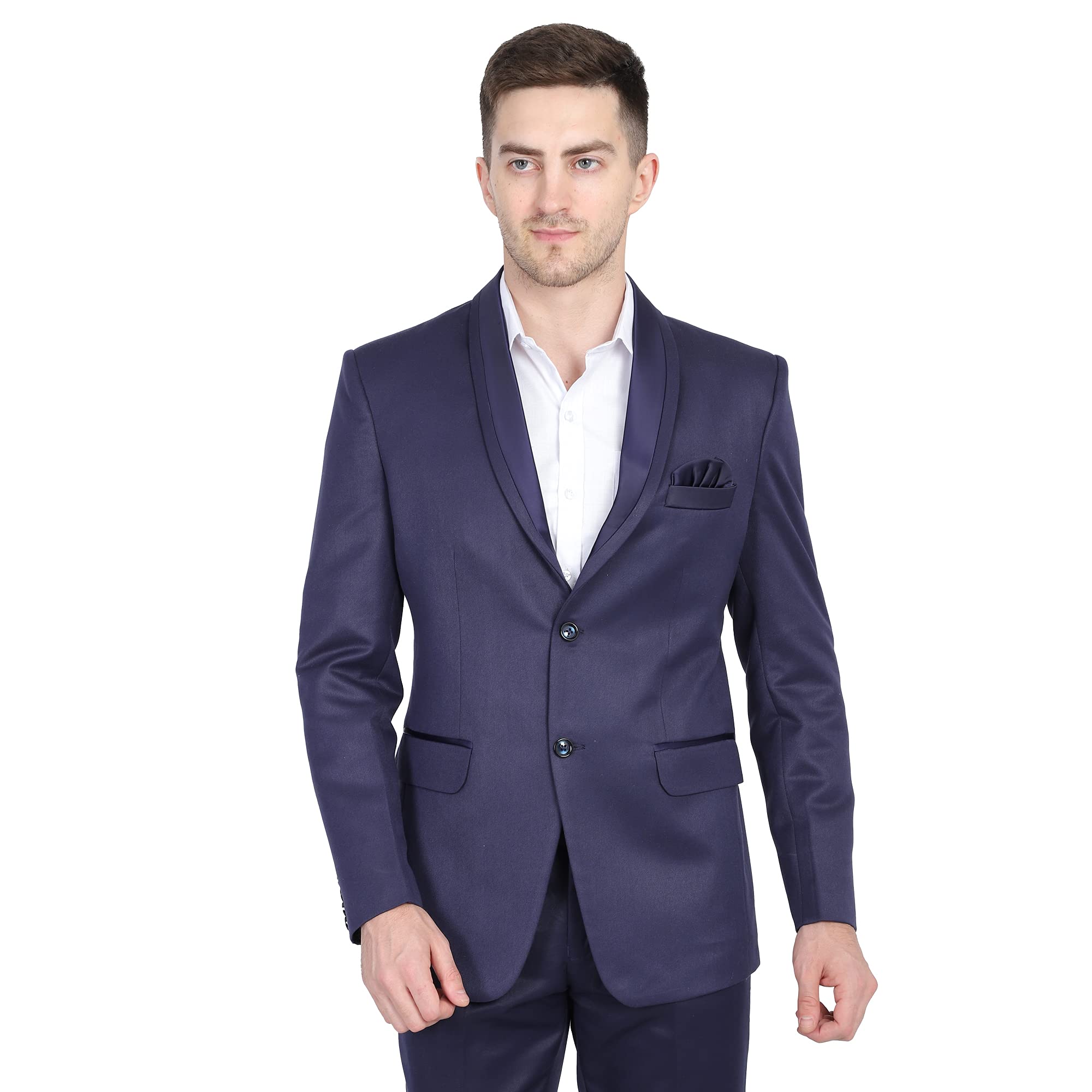 tahvo Men Blue Tuxedo Blazer with Hanky for Men/Formal Blazer for Men Stylish/Coat for Wedding/Blazers for Men Stylish Wedding-picture-12