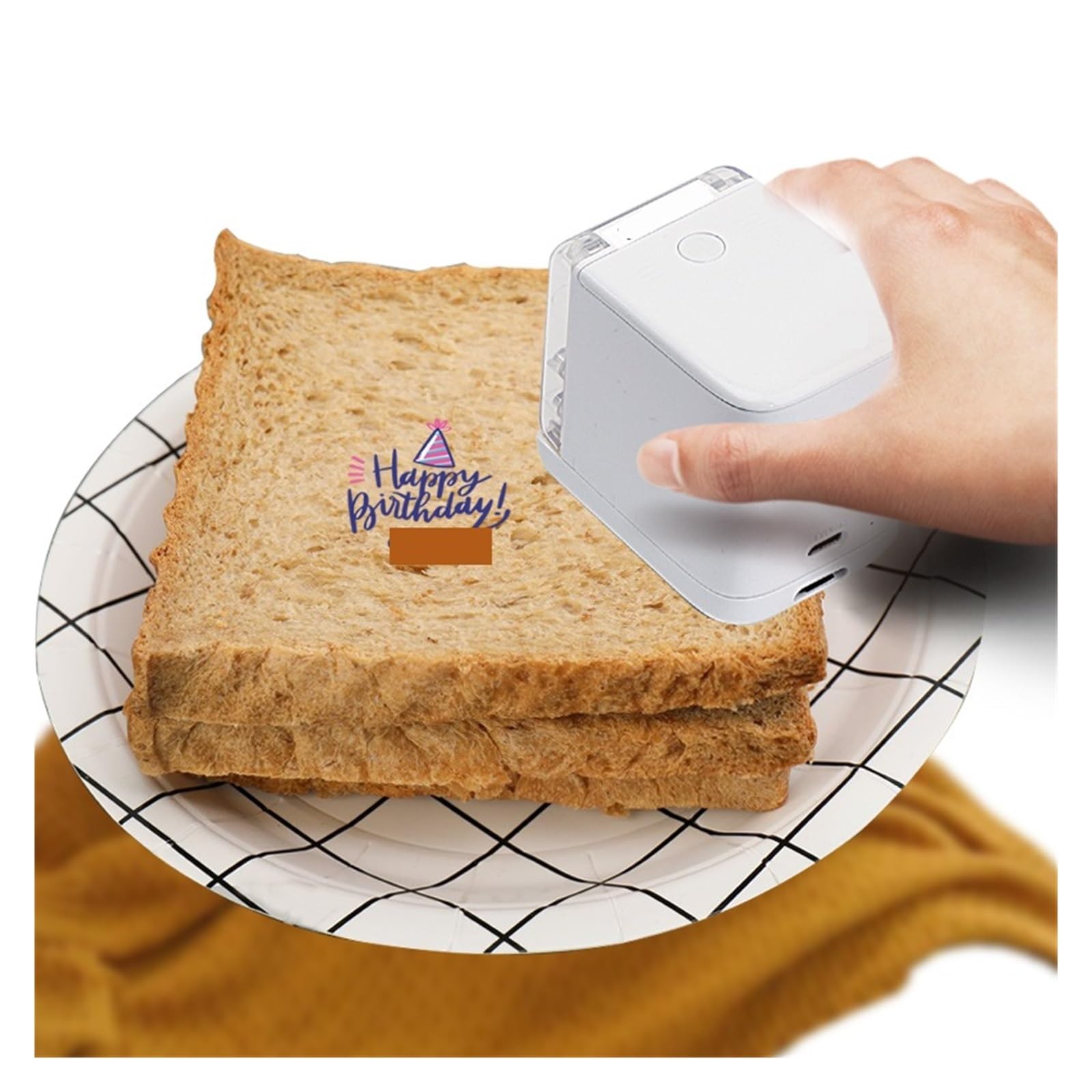 Przenośna kolorowa drukarka żywności Mała mini inteligentna bezprzewodowa drukarka etykiet Wi-Fi Ciasteczka Tosty Chleb Kawa Śniadanie Logo Making Szeroki materiał do druku