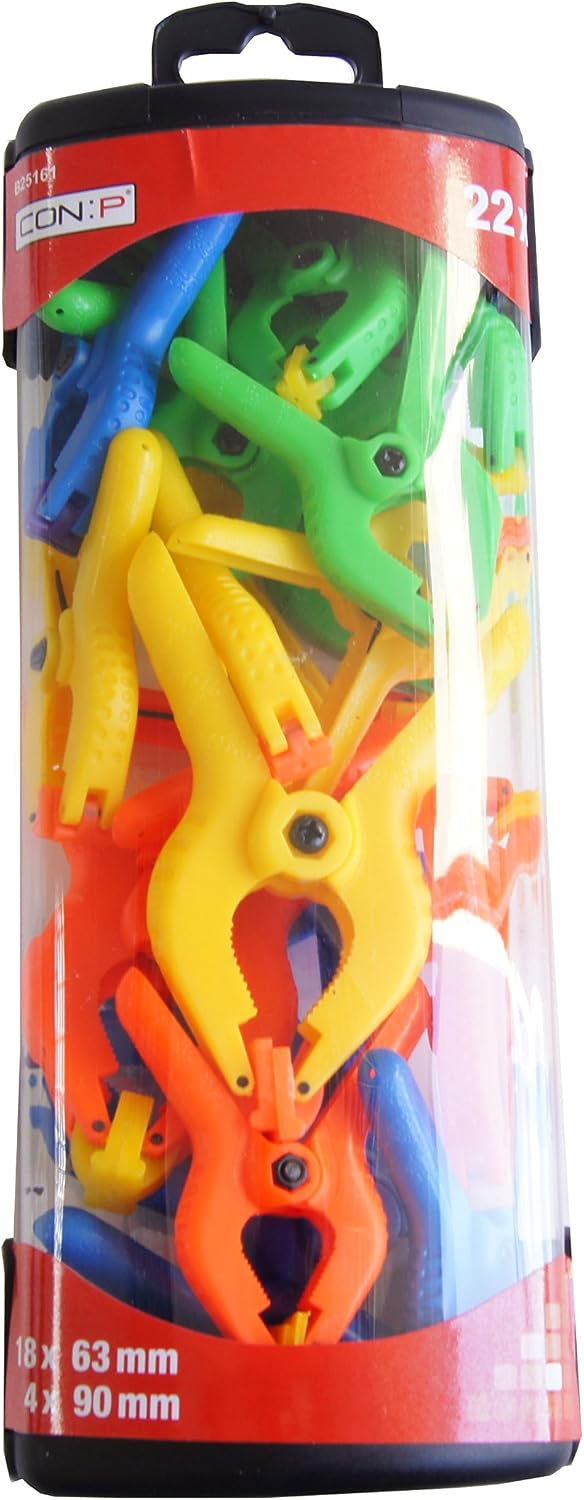 CON:P B25161 Spring Clamp Set (22 Pieces), Multicolour - Image 4
