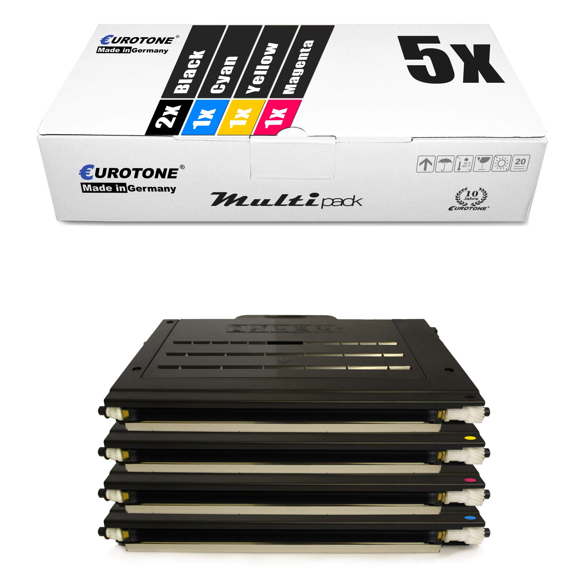 Eurotone Toner für Phaser 6100 BD DN V BD kompatibel für Xerox 2X 106R00684 Black 1x 106R00680 Cyan 1x 106R00681 Yellow 1x 106R00682 Magenta Druckerpatronen im 5er Bundle