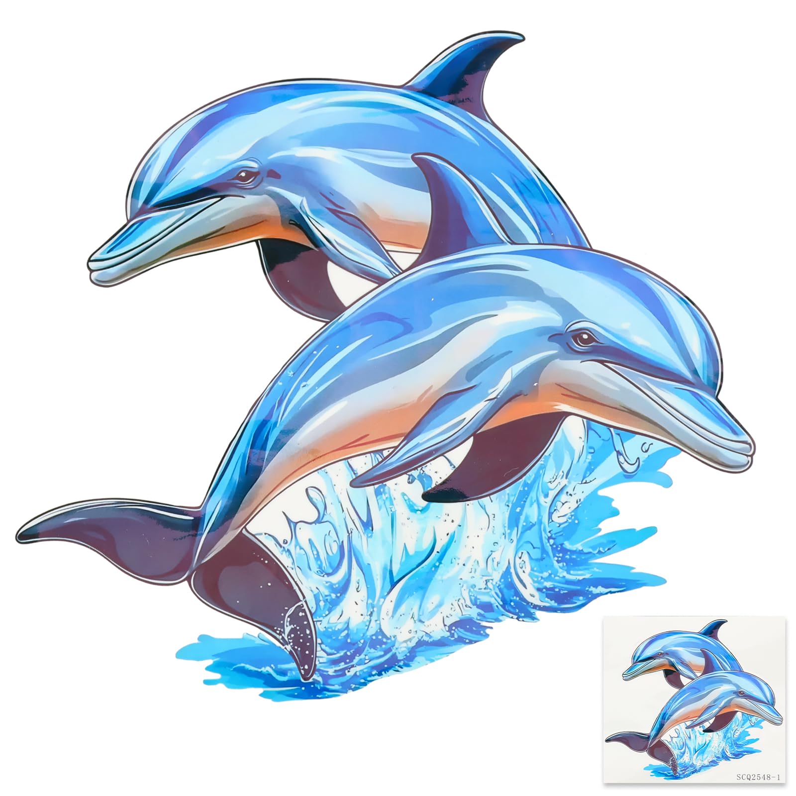 Yuekuntj Style1 Dolphin Wall Stickers, Dolphin Toilet Sticker Bath Decor, Dolphins Luminous Wall Stickers, Glow In The Dark Sea Animal Toilet Sticker, Toilets Lid Tank Seat Decals For Bathroom Walls(Style1)