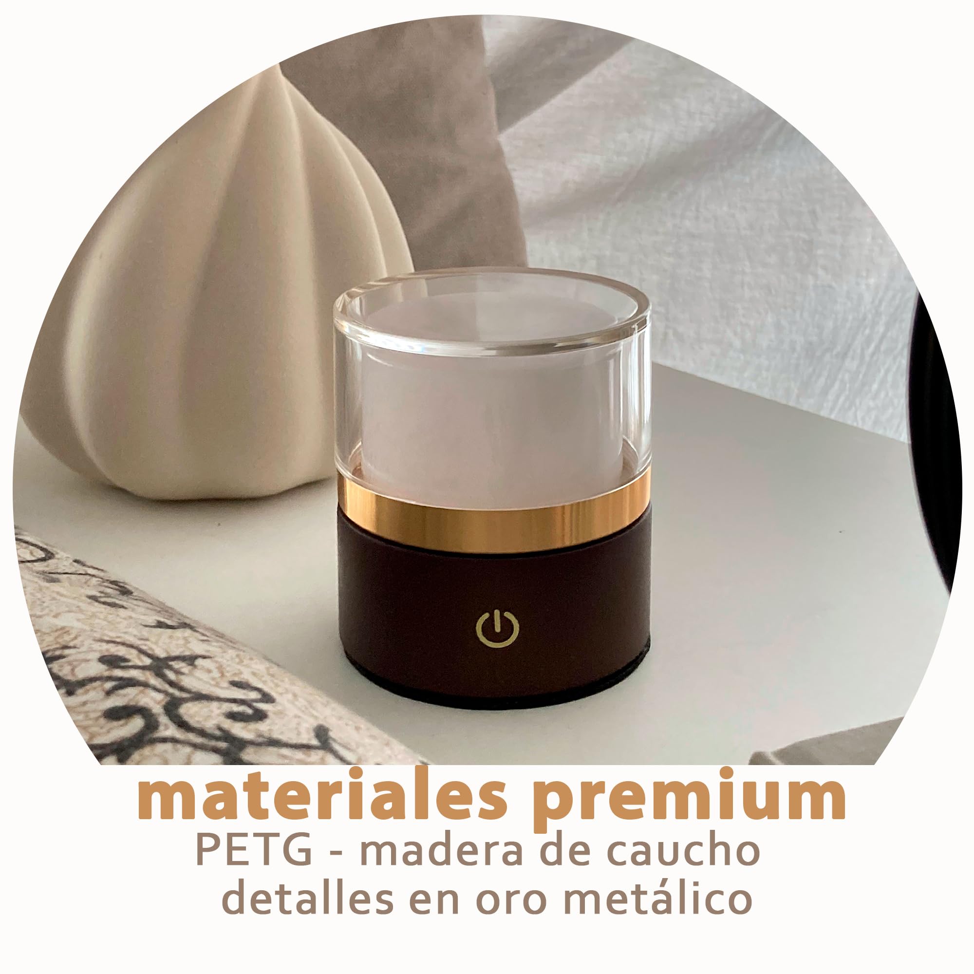 Lámpara de Luz Roja Circadiana 600nm – Sin Flicker, sin EMF, Portátil e Intensidad Regulable – Iluminación Roja Minimalista para un Ambiente Cálido, Sin Luz Azul – Materiales Premium. (Mini)