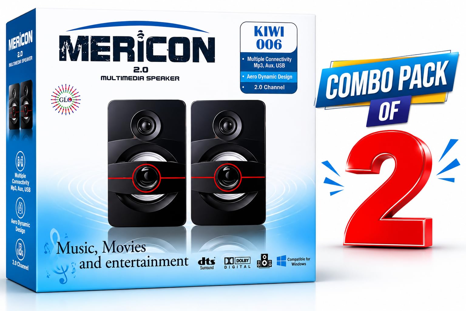 MERiCON Desktop Speakers, Combo Pack of 2, Powerful Sound, Plug & Play, Sleek Black Design Compatible for Home Theatre.-picture-25
