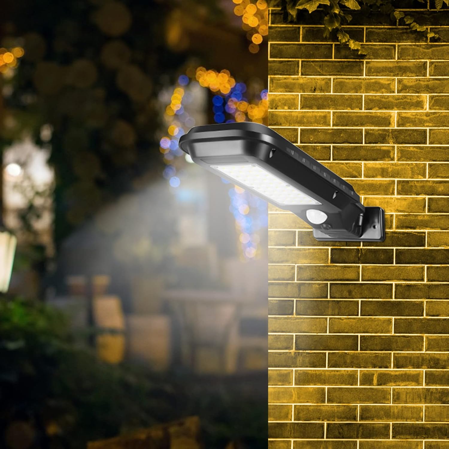 Solar Outdoor Lights, IP65 Waterproof Dusk to Dawn Solar Powered Street Light with 2