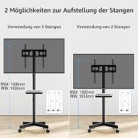 Suport mobil pentru TV MOUNTUP, pentru ecrane de 23-60 inch, tip plasmă, LCD, LED, cu reglare a înclinării și a înălțimii, sarcină maximă 35 kg, VESA 400x400, EU1117B 9