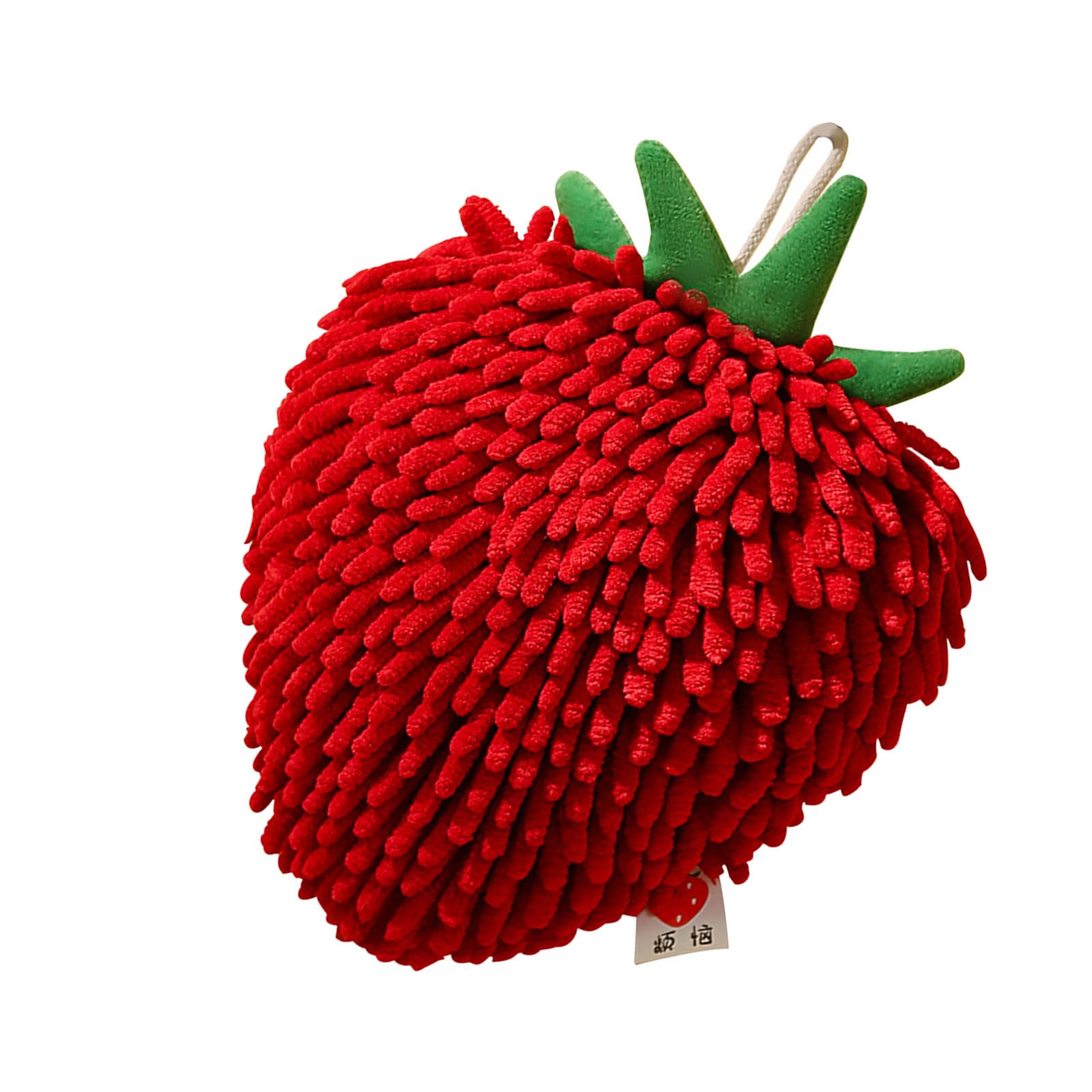 YROHGKPN Hand Towel for Kitchen and Bathroom Banana/Strawberry Shaped Hanging Washcloth Chenilles Cloths Soft Absorbent Bathroom Hand