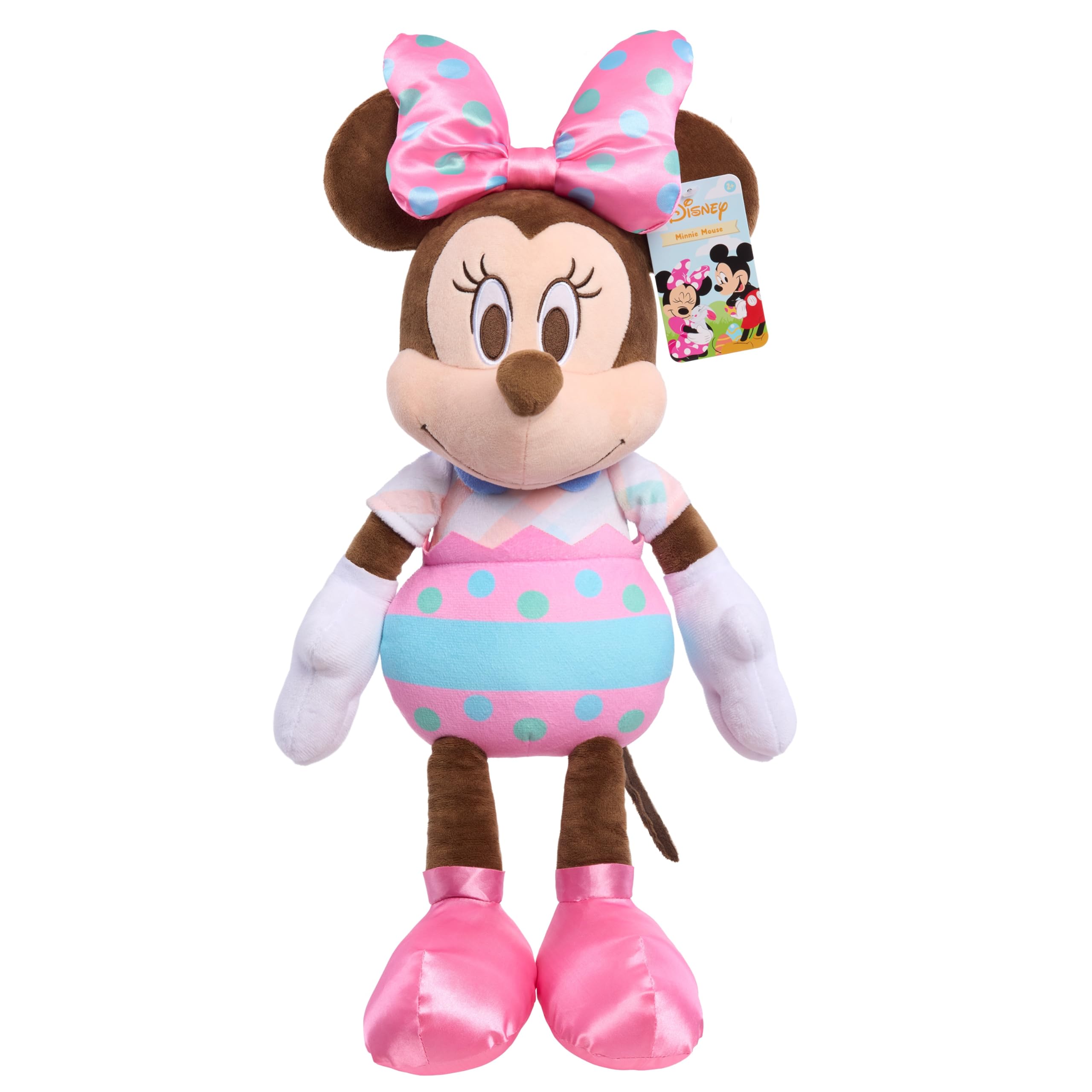 Disney Minnie Mouse Peluche de Pâques, grand animal en peluche avec œuf