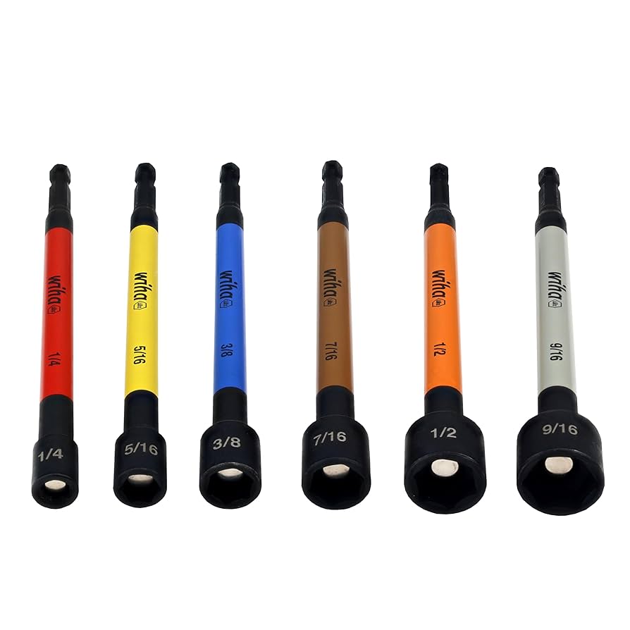 Wiha 70486 | 6 Piece Color Coded Magnetic Nut Setters Set