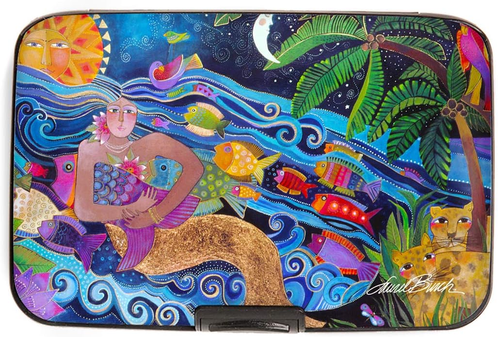 Monarque RFID Secure Armored Wallet, Laurel Burch Collection (Sea Goddess)