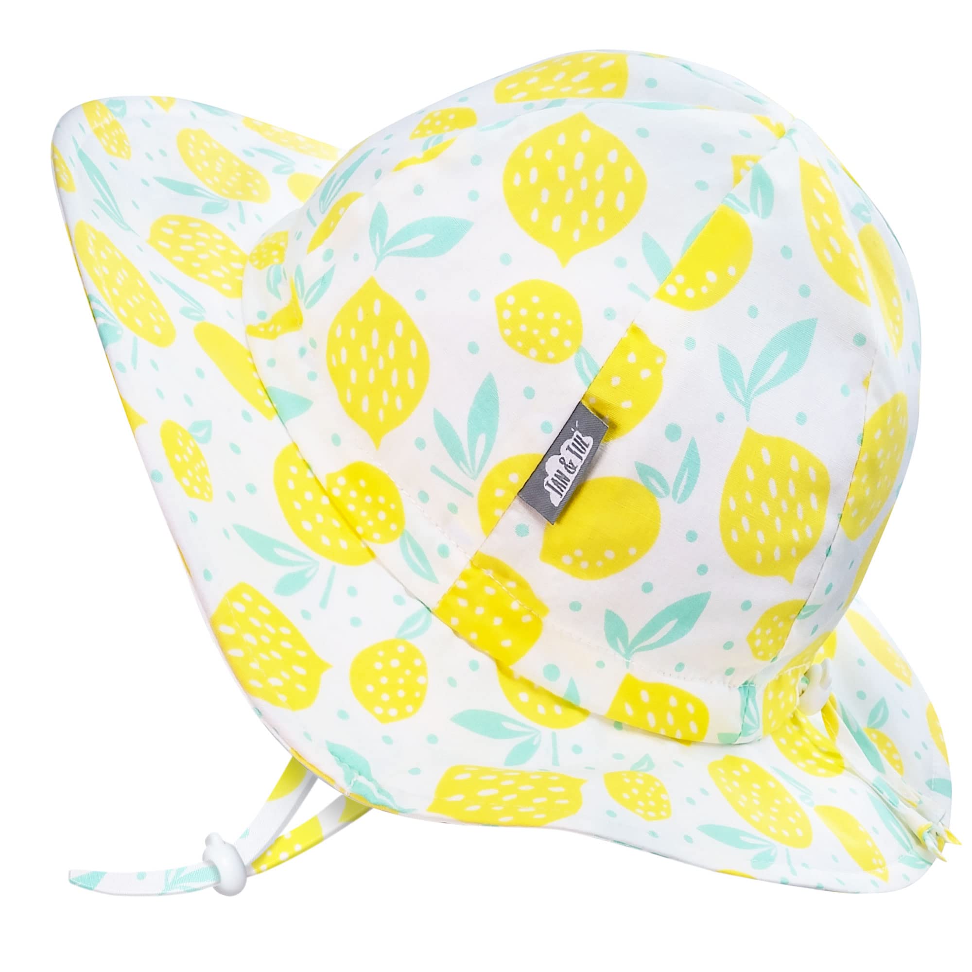 JAN & JULGrow-with-Me Large Brim Cotton Floppy Sun Hat with UV Protection for Girls