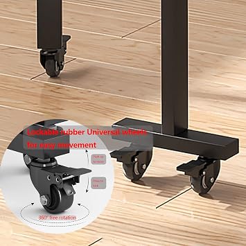 Folding Kitchen Table, Drop Leaf Dining Table, Wood Extendable Table Dining, Saving Space, Round Edge Design, Adjustable Moveable Kitchen Desk Table Wheels (Brown,120x70cm)