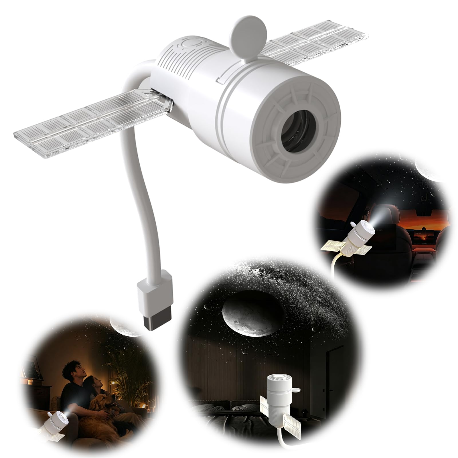 Projektor Star 2 w 1 Przenośny USB Galaxy Night Light 360 Flex (L)