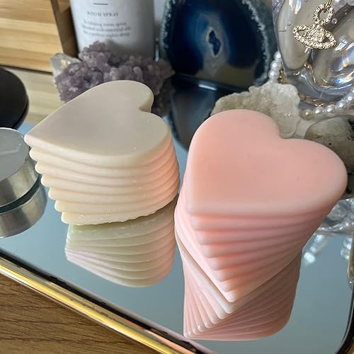 TOPYS Molde giratorio 3D para velas de amor, apilables, velas aromáticas en forma de corazón, proceso de yeso, resina, jabón, decoración de