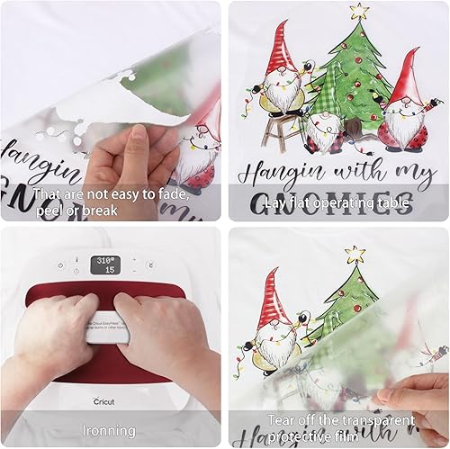 Miniatura 5 de 12 hojas de vinilo de transferencia de calor de Navidad, transferencia de calor de Navidad para camisetas, calcomanías de vinilo HTV de Navidad para