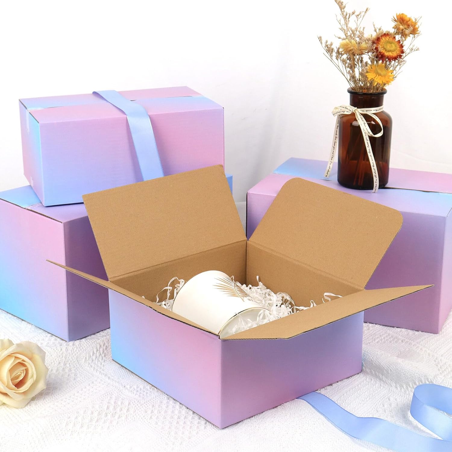 FORBFAN 11 x 6 x 6 Shipping Boxes, 30 Pack Corrugated Cardboard Mailing Boxes for Small Business, Colorful Packing Boxes for Shipping & Storage