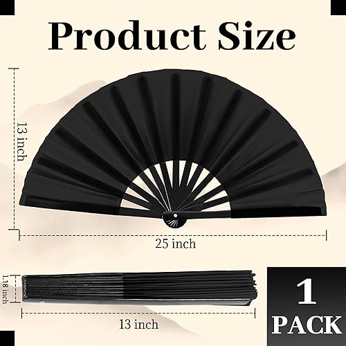 Miniatura 3 de Joyclub Ventiladores para botas de baile de línea en el suelo, ventilador de mano aplaudiendo ventilador plegable para kung chino (paquete de 1,