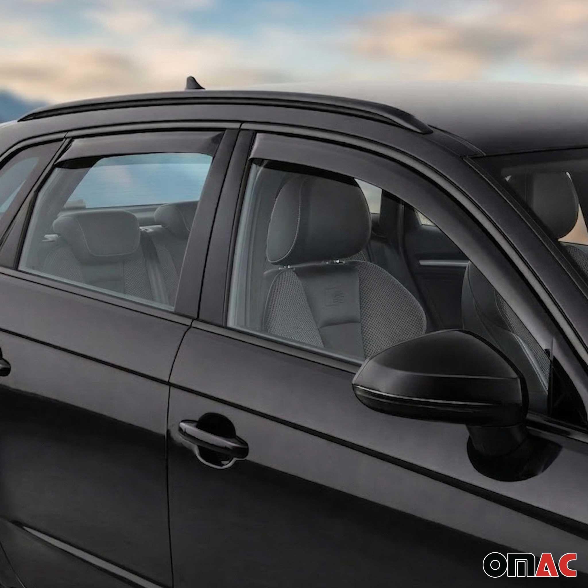OMAC Windabweiser Regenabweiser kompatibel mit Audi A3 8V Sportback 2012-2020 Acryl Dunkel 4tlg