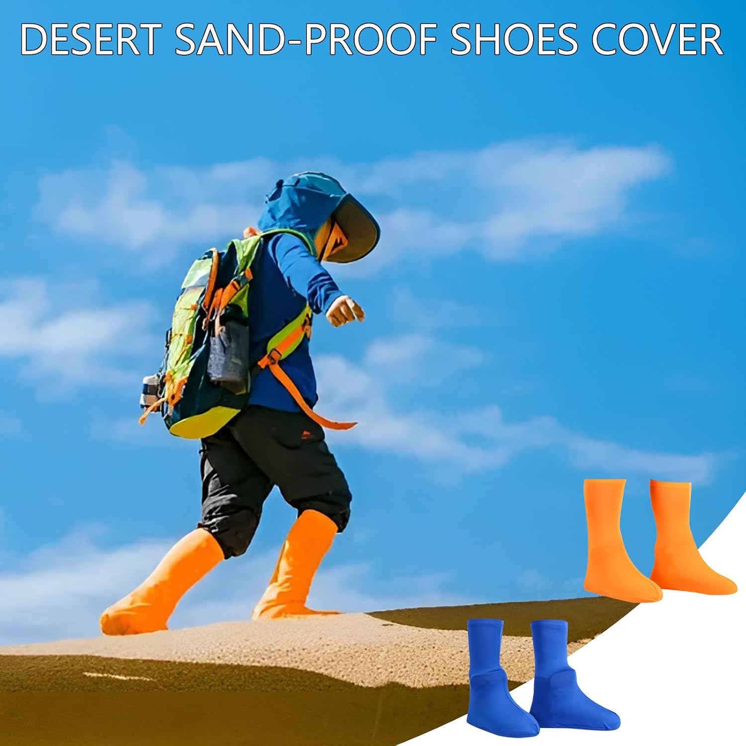 2 Pairs Desert Sand-Proof Shoes Cover–Anti-Sand Shoe Covers for Men, Women, Kids | Reusable Boot Covers for Outdoor Desert Walking, Camping,Beach Sports image 3