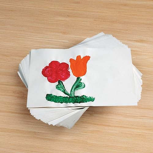 Miniatura 2 de School Smart Papel de pintura para dedos, 60 libras, 16 x 22 pulgadas, blanco, 500 hojas
