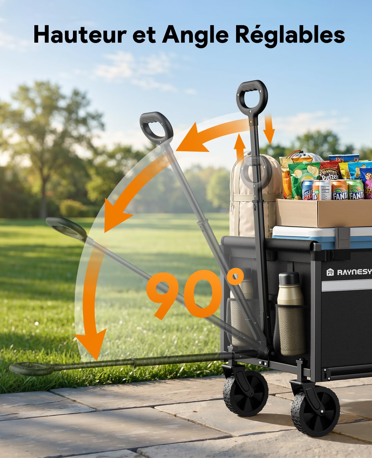 Chariots Pliables, Chariot Pliant de 330 Livres, Chariots Pliables Robustes avec roulettes, Chariot Utilitaire Portable pour Camping Courses Sport Jardin Shopping, Noir Clair