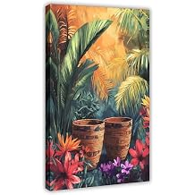 ghNDJdk Ugandan Banana Leaf Basket, Unique African Crafts Canvas Poster Bedroom Sports Landscape Office Room Decor Gift Frame 20" L X 30" W