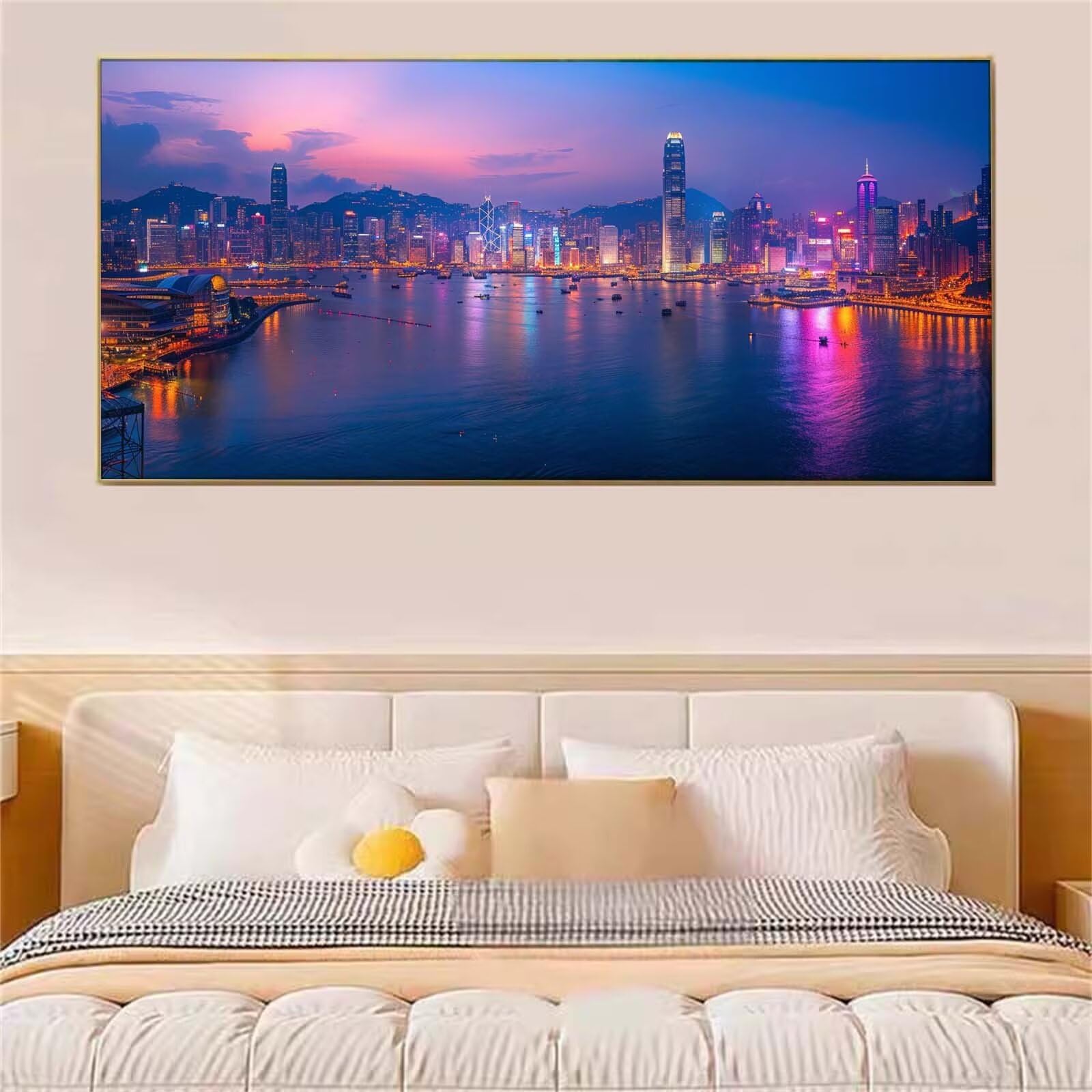 Zestaw do malowania diamentami 5D, malarstwo diamentowe miasto rzeka, malowanie diamentami duży rozmiar 80 x 160 cm, DIY mozaiki haft krzyżykowy, dekoracje świąteczne do domu, prezent dla kobiet Z-888