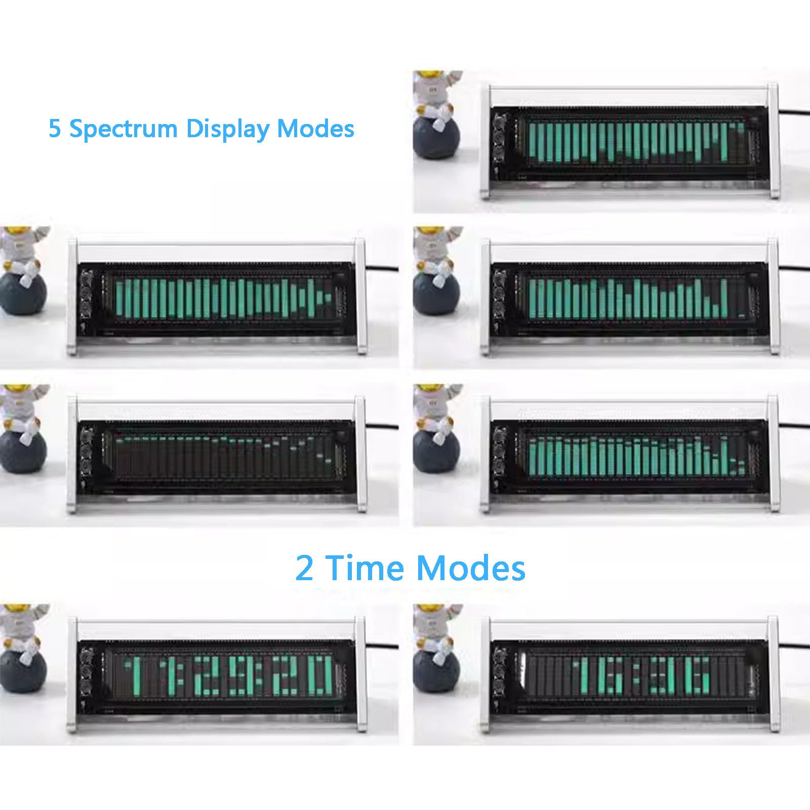 Analizzatore Di Spettro Audio VFD Con STM32F103 – Doppio Ingresso (MEMS E Audio), 10 Modalità, Display Compatto Per Musica