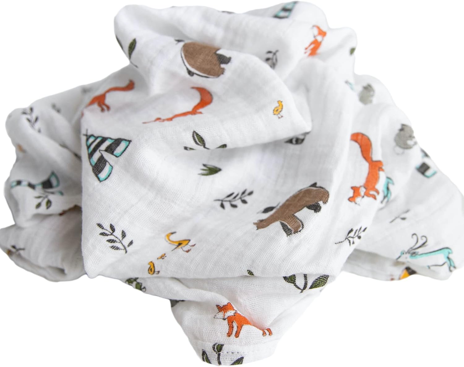 Little Unicorn Premium Cotton Swaddle Baby Blanket | Breathable Fabric | for swaddling, Play, Nursing & More (Forest Friends)