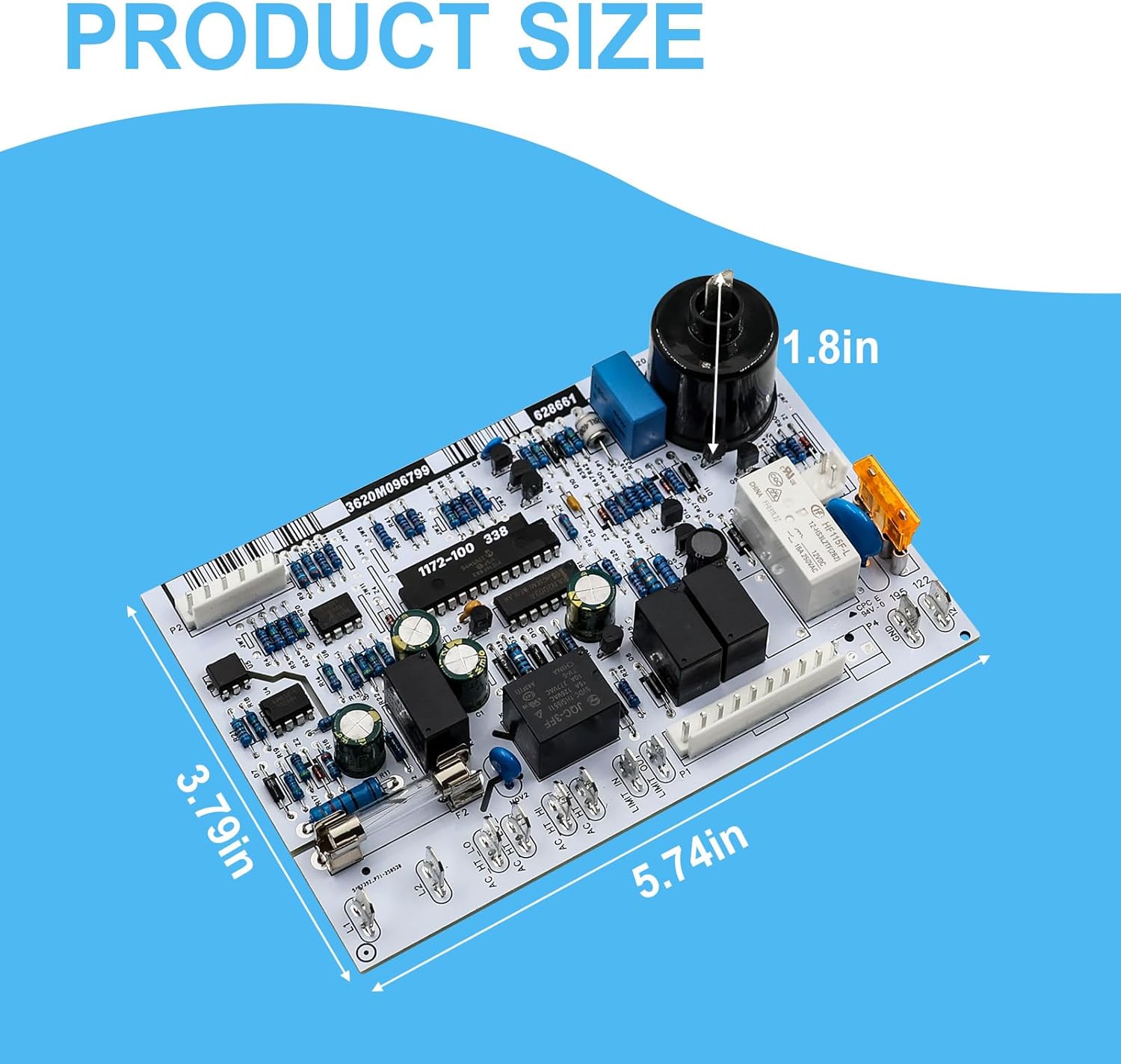 628661 Refrigerator Power Circuit Board Kit Replacement for N41X N51X N6X N8X N1095 Series,1200 Series, 1210 Series,1211 Series